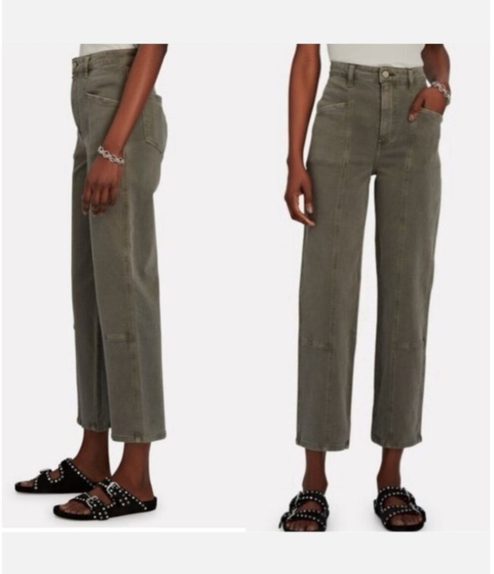 Le Jean Green High Rise Straight Leg Sasha Pants Size: 27